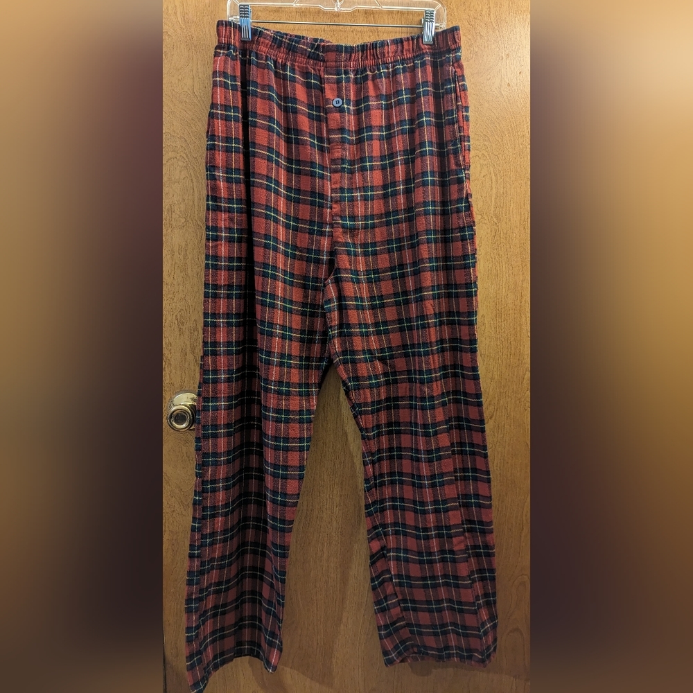 Essential Sleepwear by Seven Apparel Red Checkered Pants